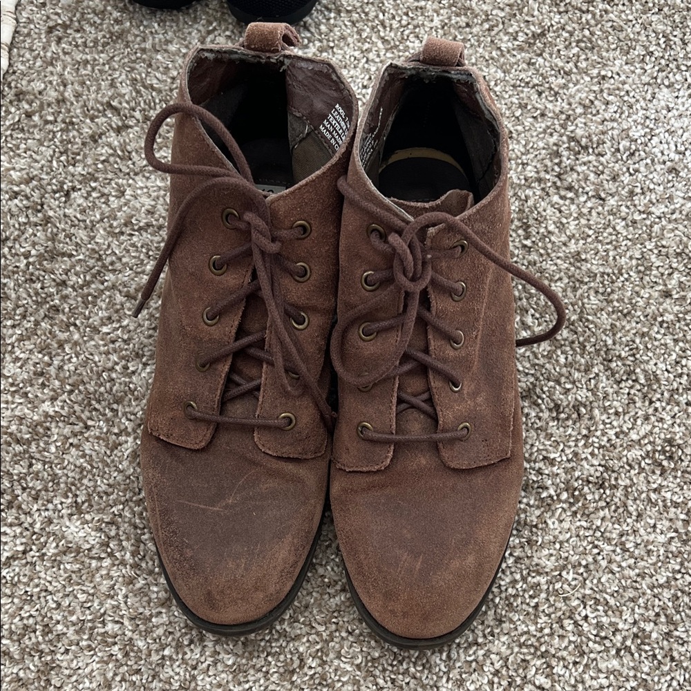 Brown Genuine Suede Booties